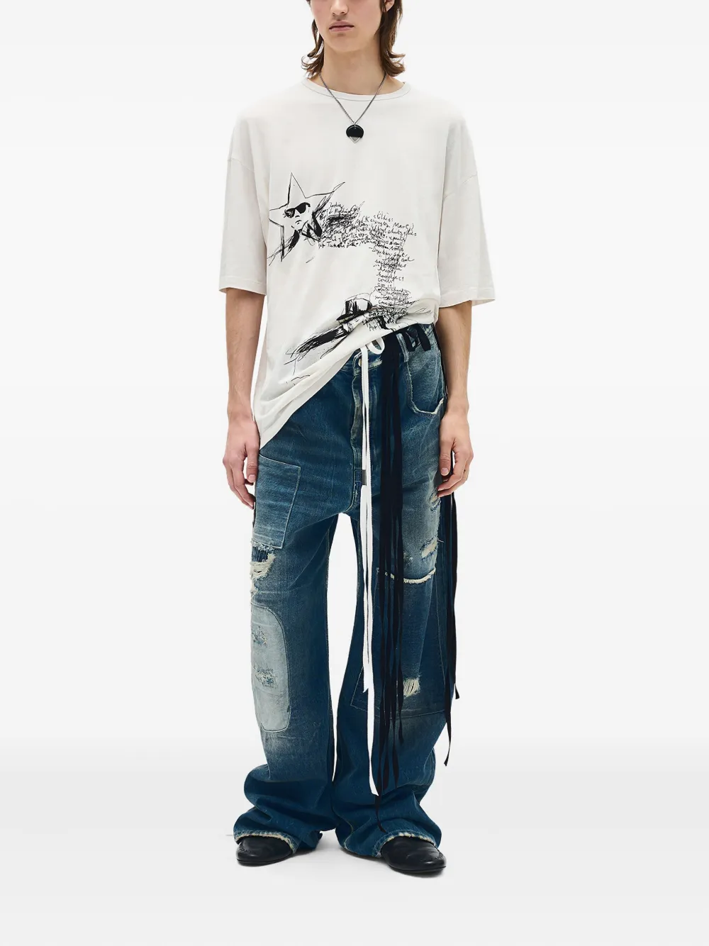 Ann Demeulemeester Sketchbook-print T-shirt - Wit