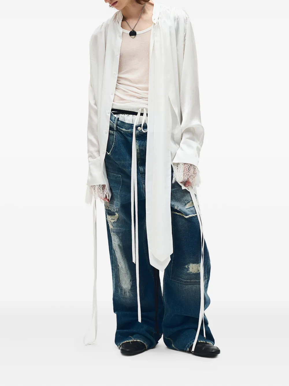 Ann Demeulemeester drawstring sheer shorts | Shorts para correr | Image 2