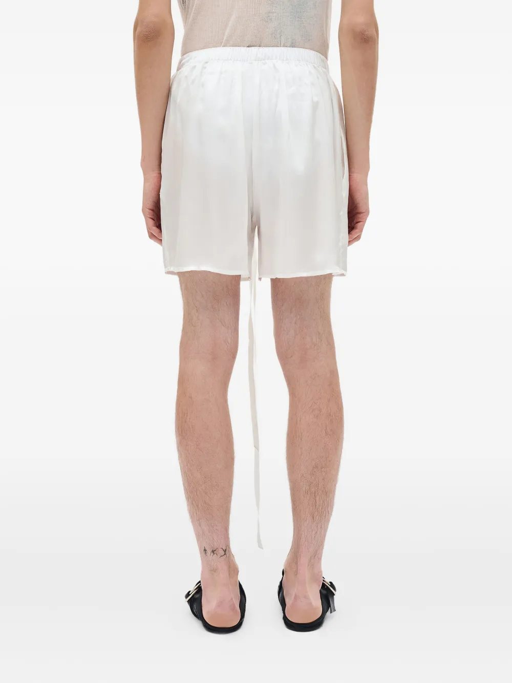 Ann Demeulemeester Doorzichtige shorts met trekkoord Wit