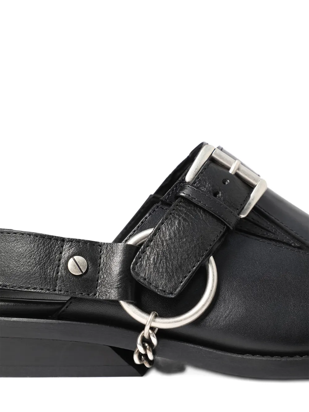 Ann Demeulemeester Vilmu Pointy Buckle-embellished Mules