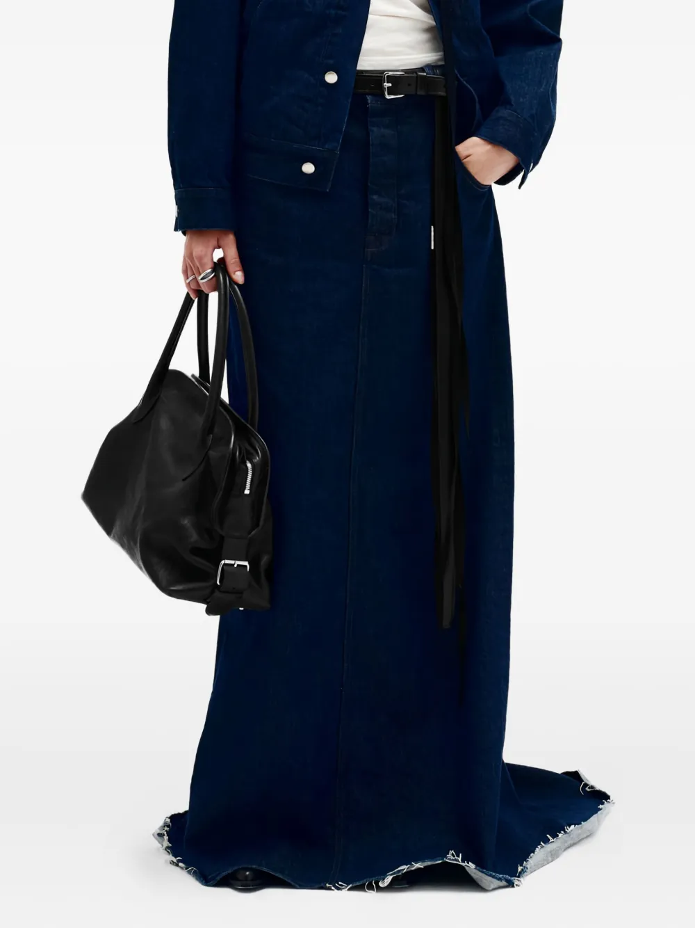 ANN DEMEULEMEESTER GOELE DENIM MAXI SKIRT