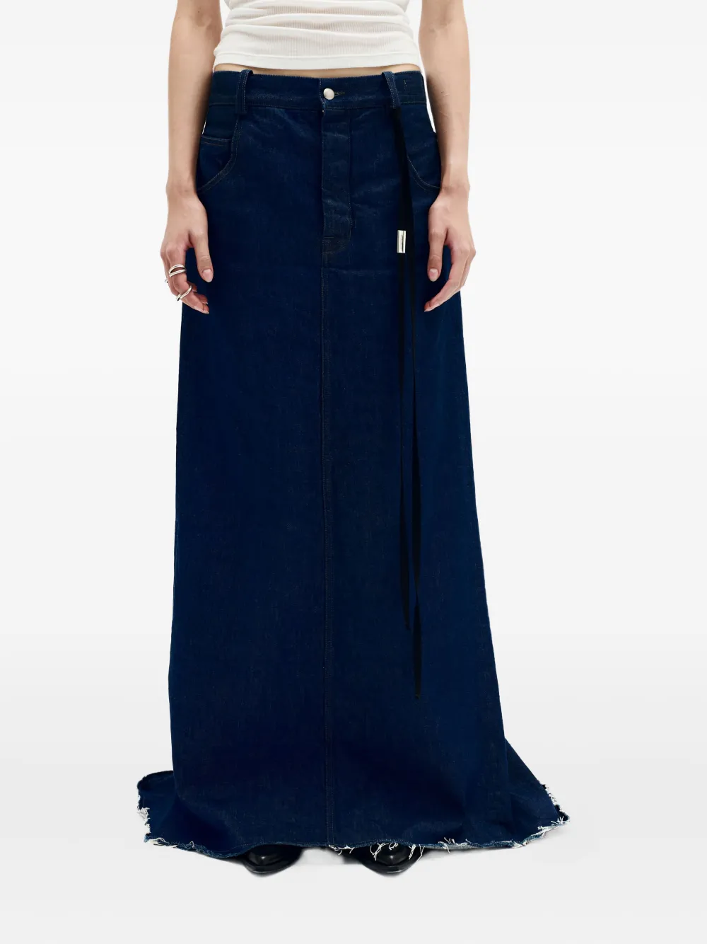 Ann Demeulemeester Goele denim maxi skirt - Blauw