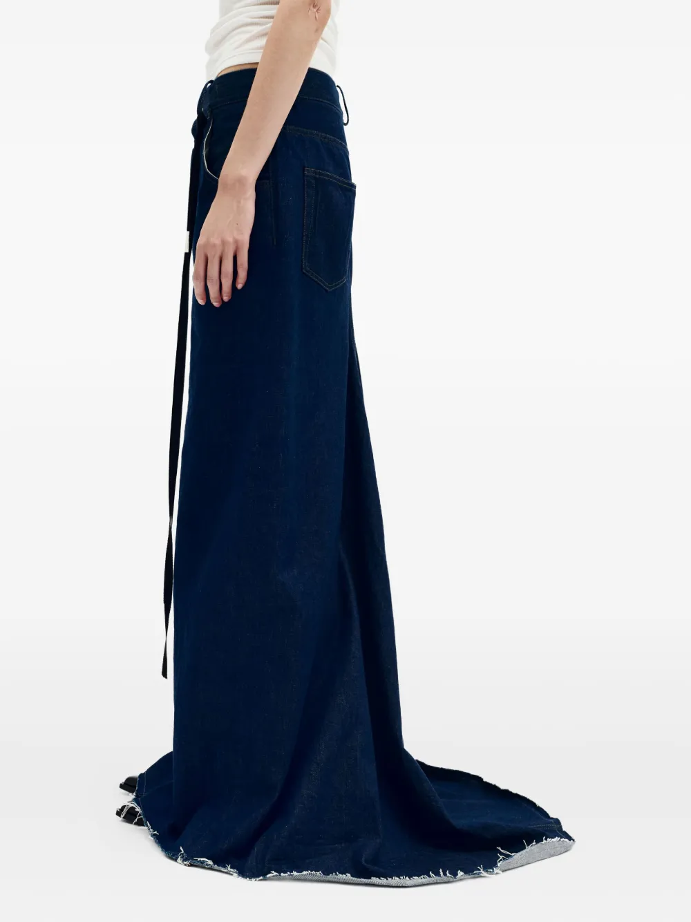ANN DEMEULEMEESTER GOELE DENIM MAXI SKIRT