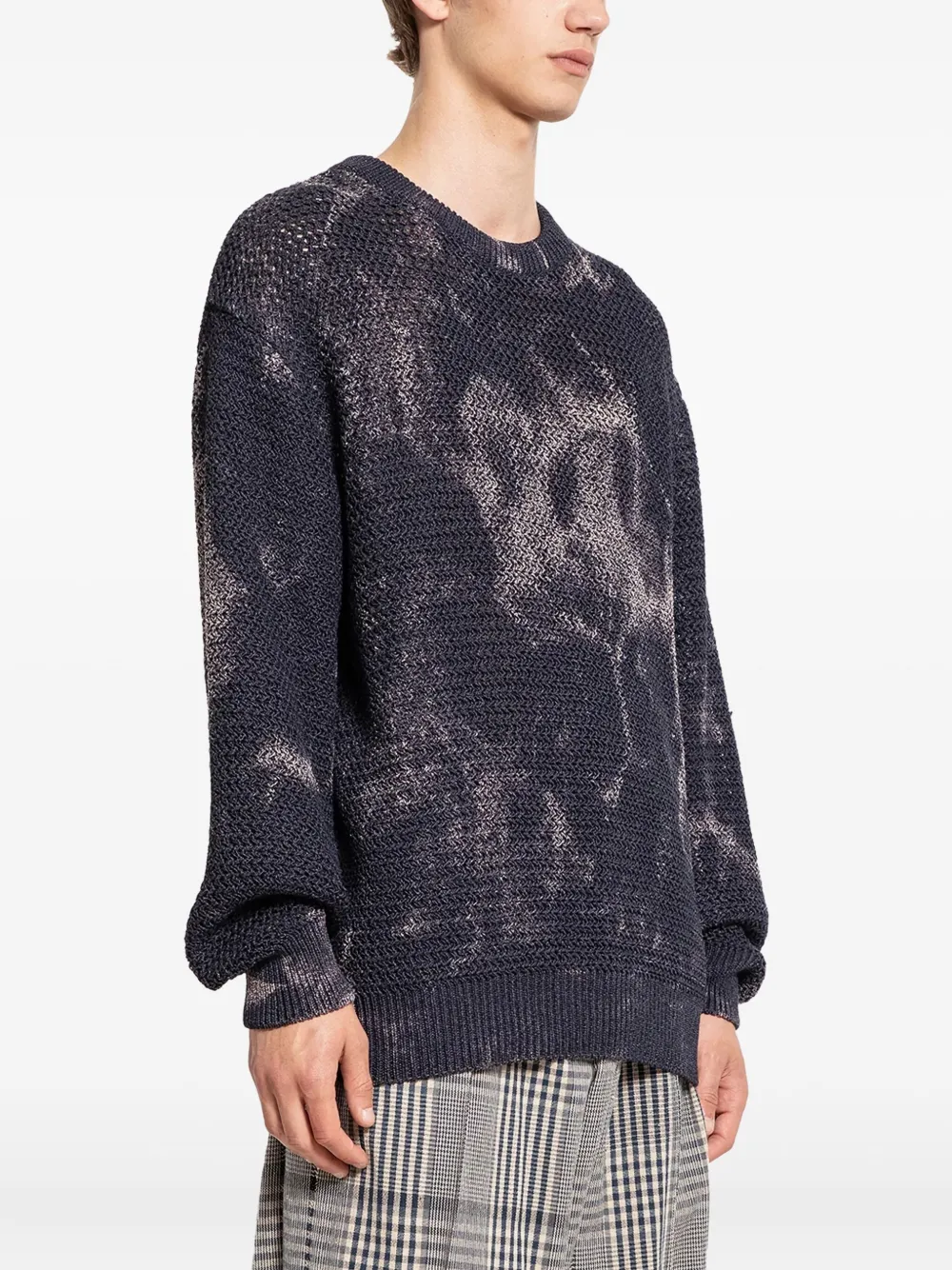 Khoki Maglione In Cotone E Lyocell Tie-dye In Blue