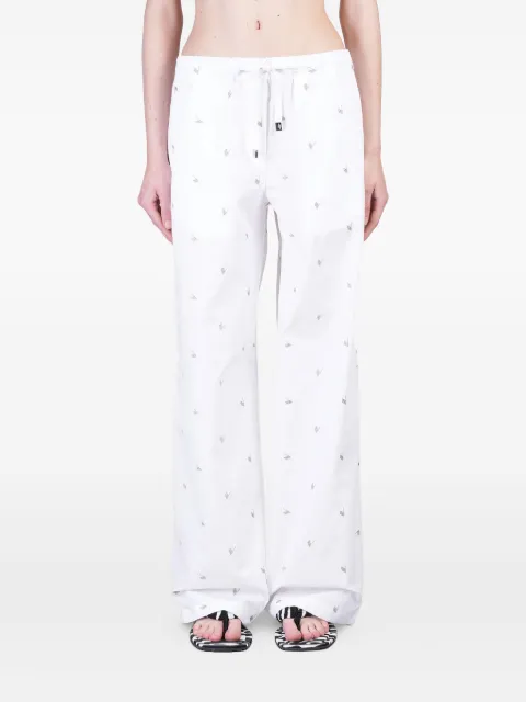The Attico logo-embroidered trousers