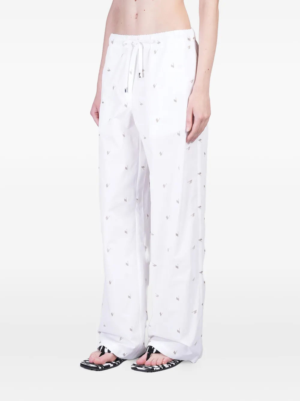 The Attico Broek met geborduurd logo Wit