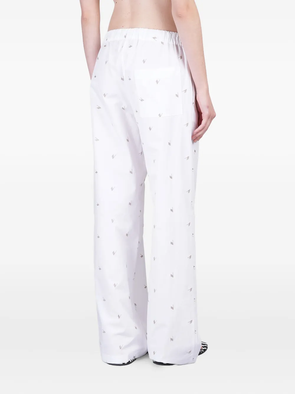 The Attico Broek met geborduurd logo Wit