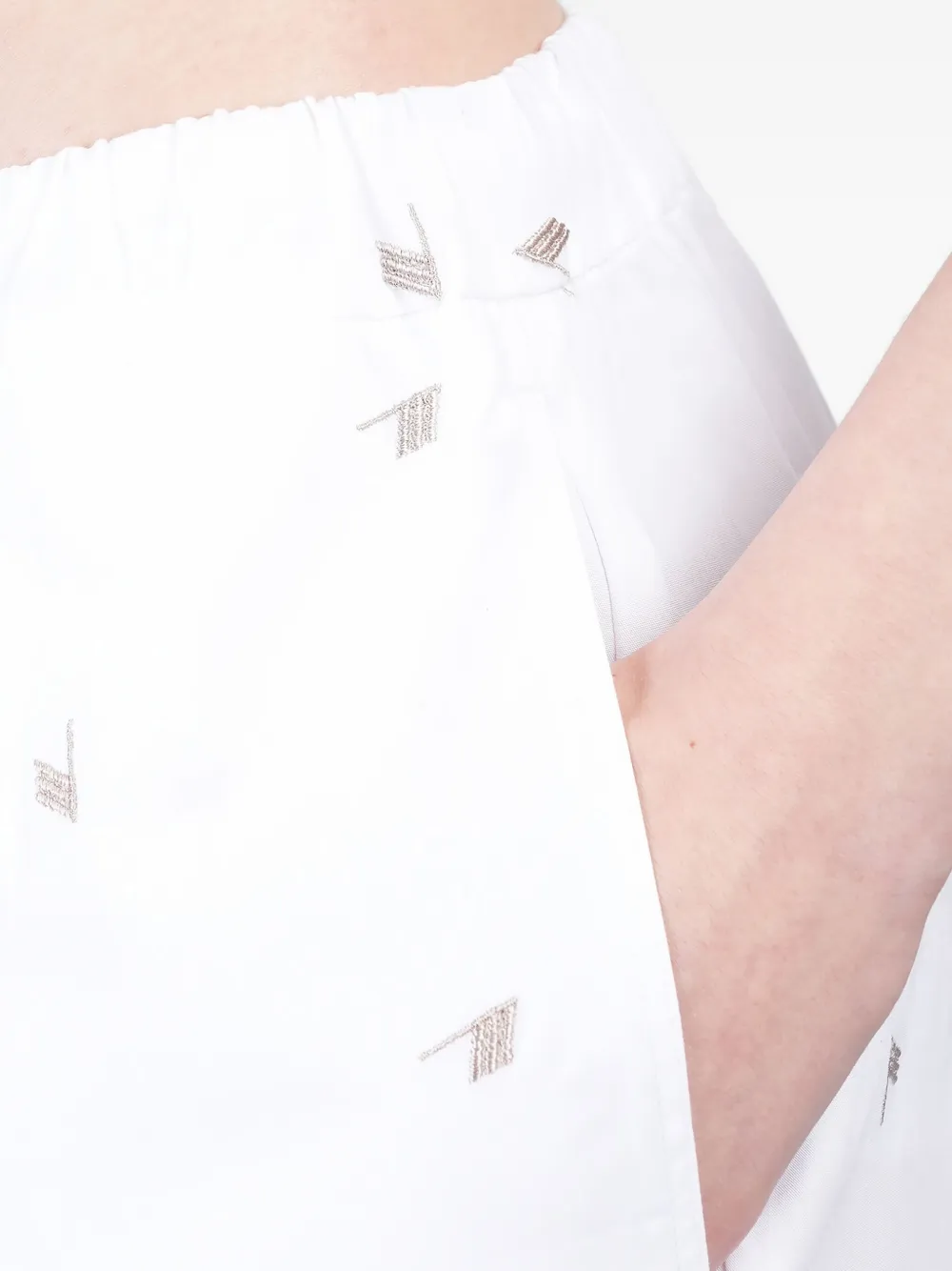 The Attico Broek met geborduurd logo Wit