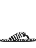 The Attico zebra-print flip-flops - White