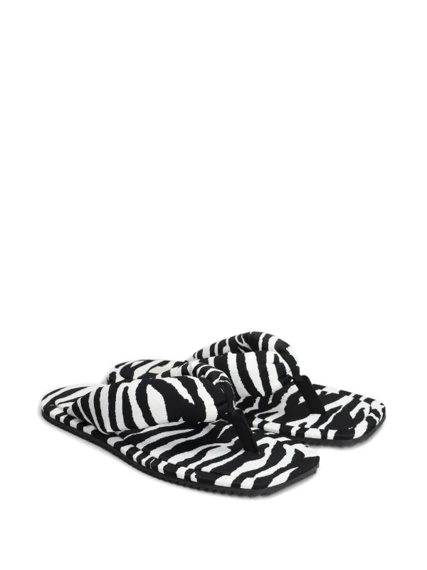 The Attico zebra-print flip-flops White FARFETCH IN