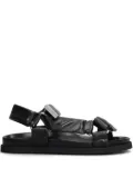 The Attico Salinas leather flat sandals - Black