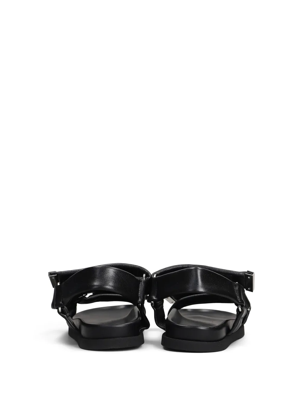 The Attico Salinas leather flat sandals Black