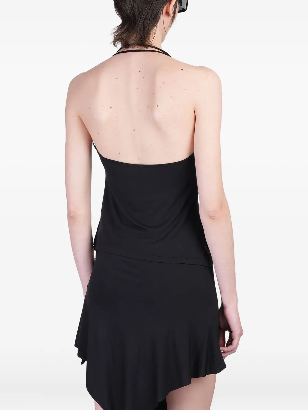 The Attico Asymmetrische top met knoopdetail Zwart