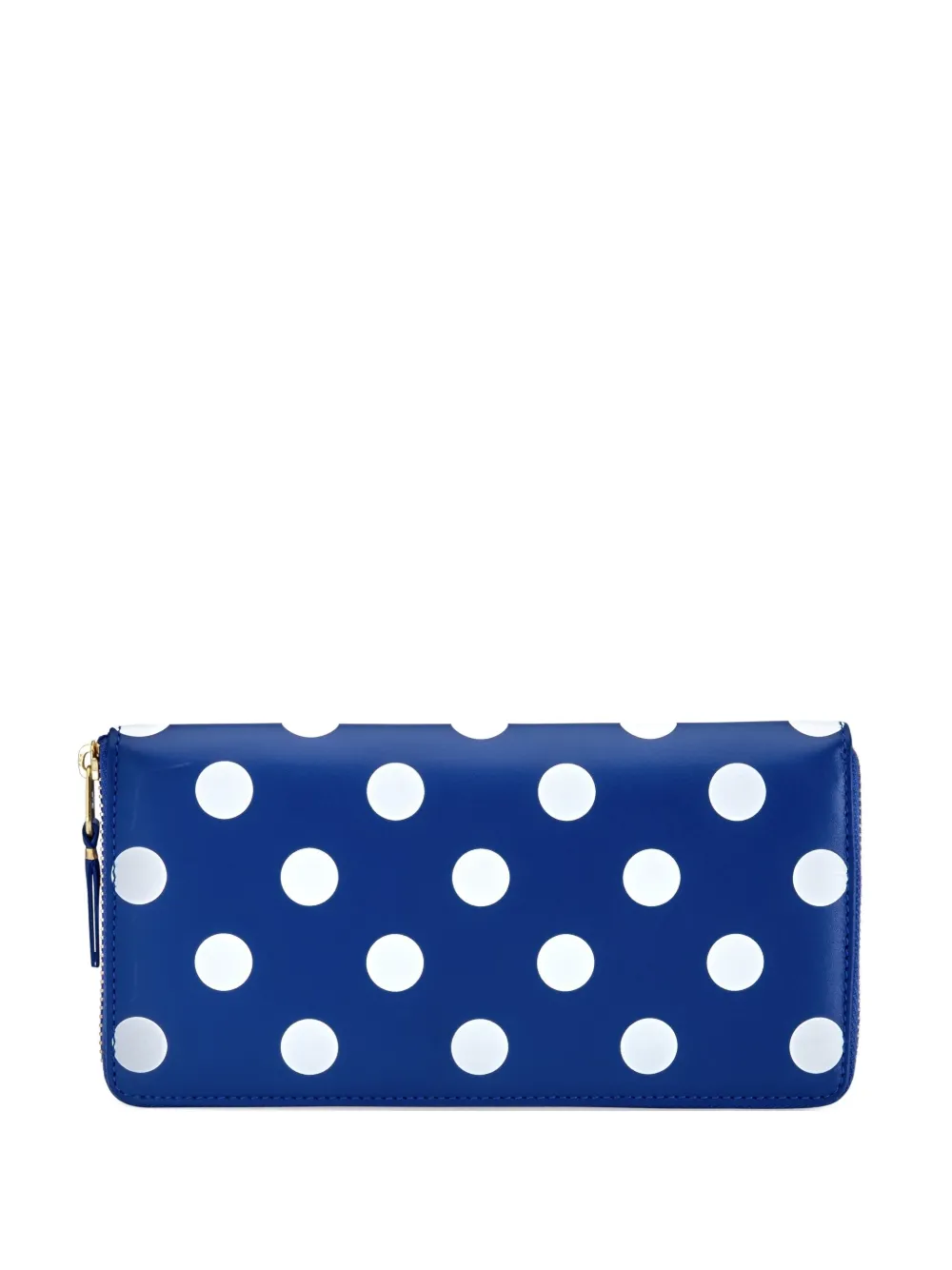 Comme Des Garçons Polka-dot Zip Wallet In Blue