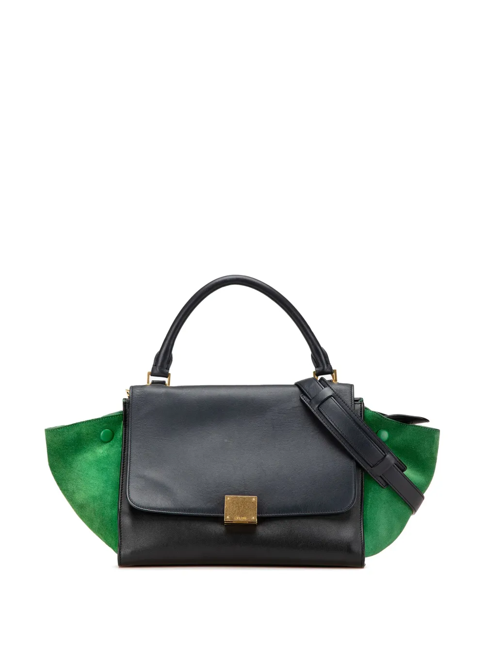 Céline Pre-Owned 2014 ミディアム トリコロール レザー トラペーズサッチェルバッグ - ブラック Céline Pre-Owned 2014 ミディアム トリコロール レザー トラペーズサッチェルバッグ - ブラック