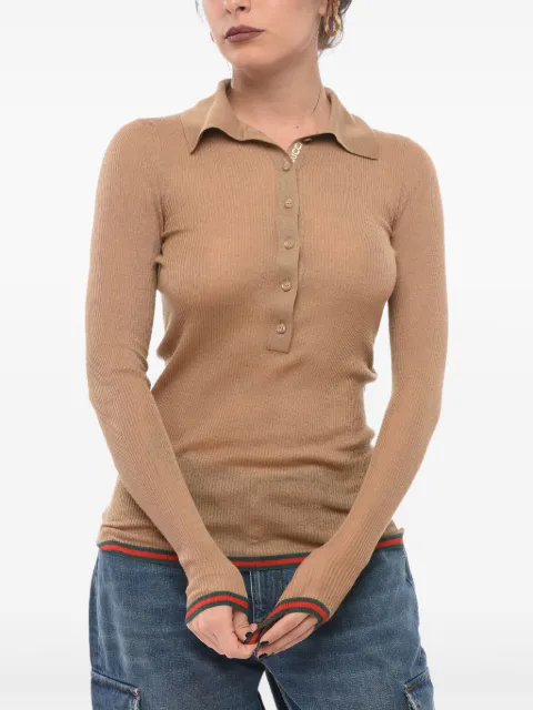 Gucci ribbed-knit polo shirt