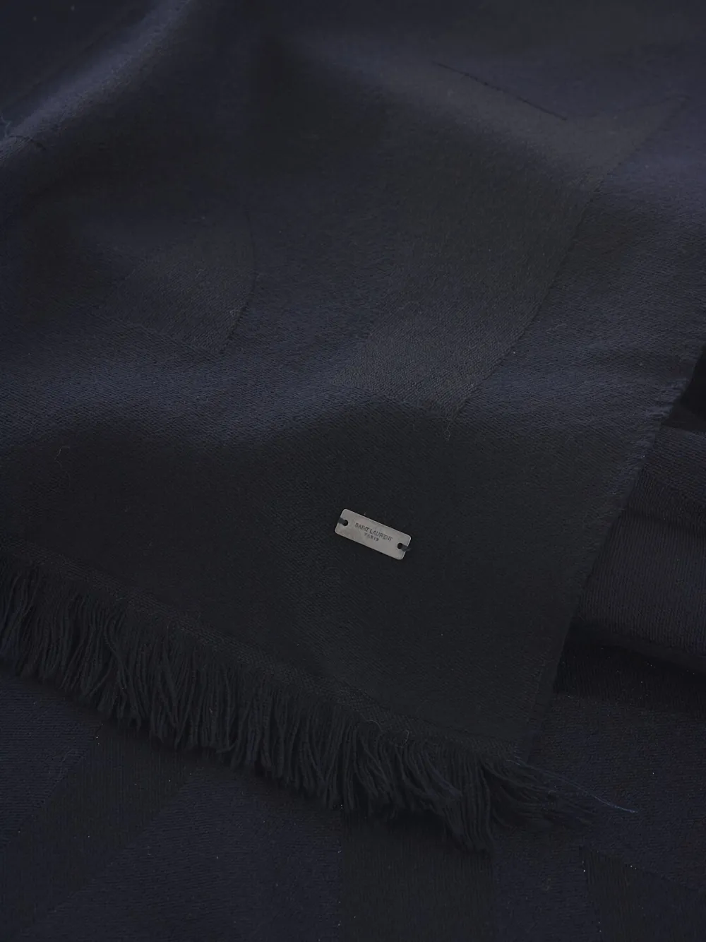 Saint Laurent Sjaal met jacquard-logo Blauw