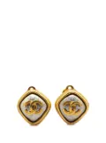 CHANEL Pre-Owned 1997 Gold Plated CC Rhombus Clip on Earrings costume earrings