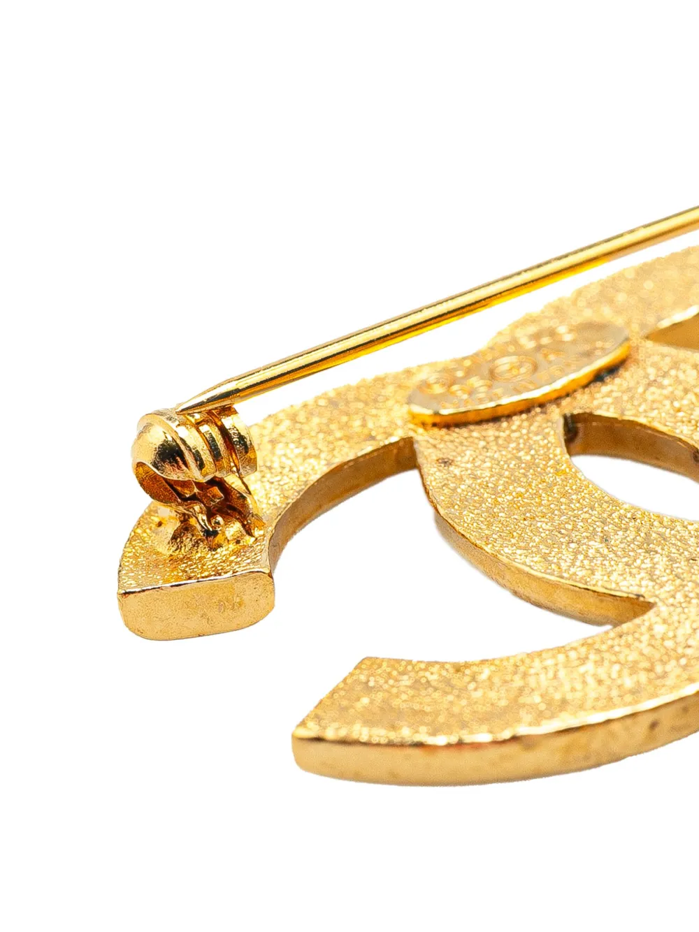 Pre-owned Chanel 1995 Gold Plated Cc Iconic Lucky Charms Brooch Costume Brooch