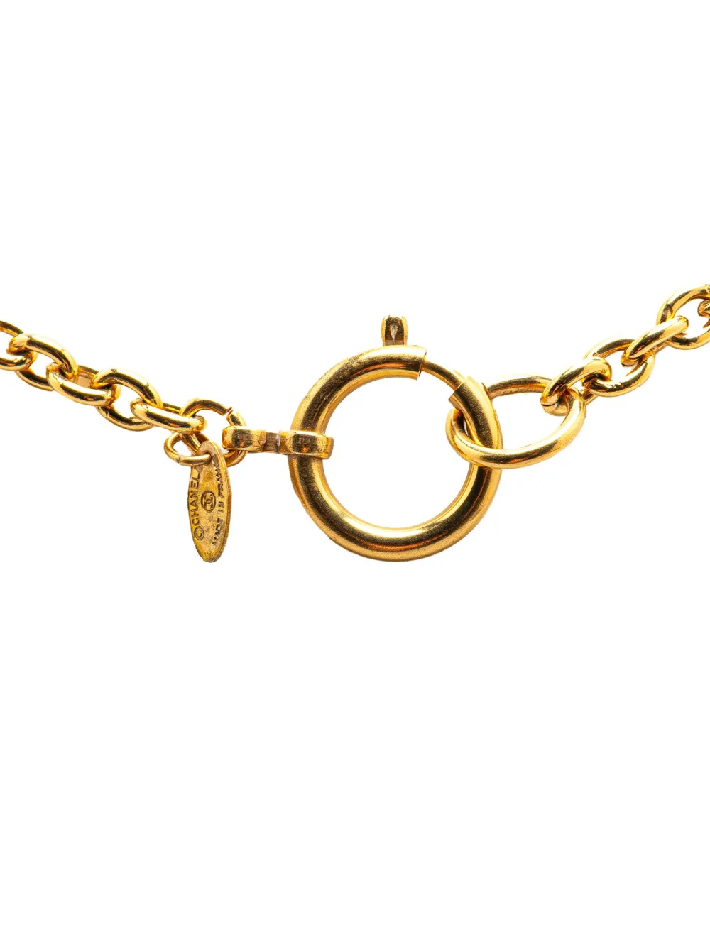 CHANEL Pre-Owned قلادة بدلاية شعار دائرية مطلية بالذهب 1970-1980 | Image 2