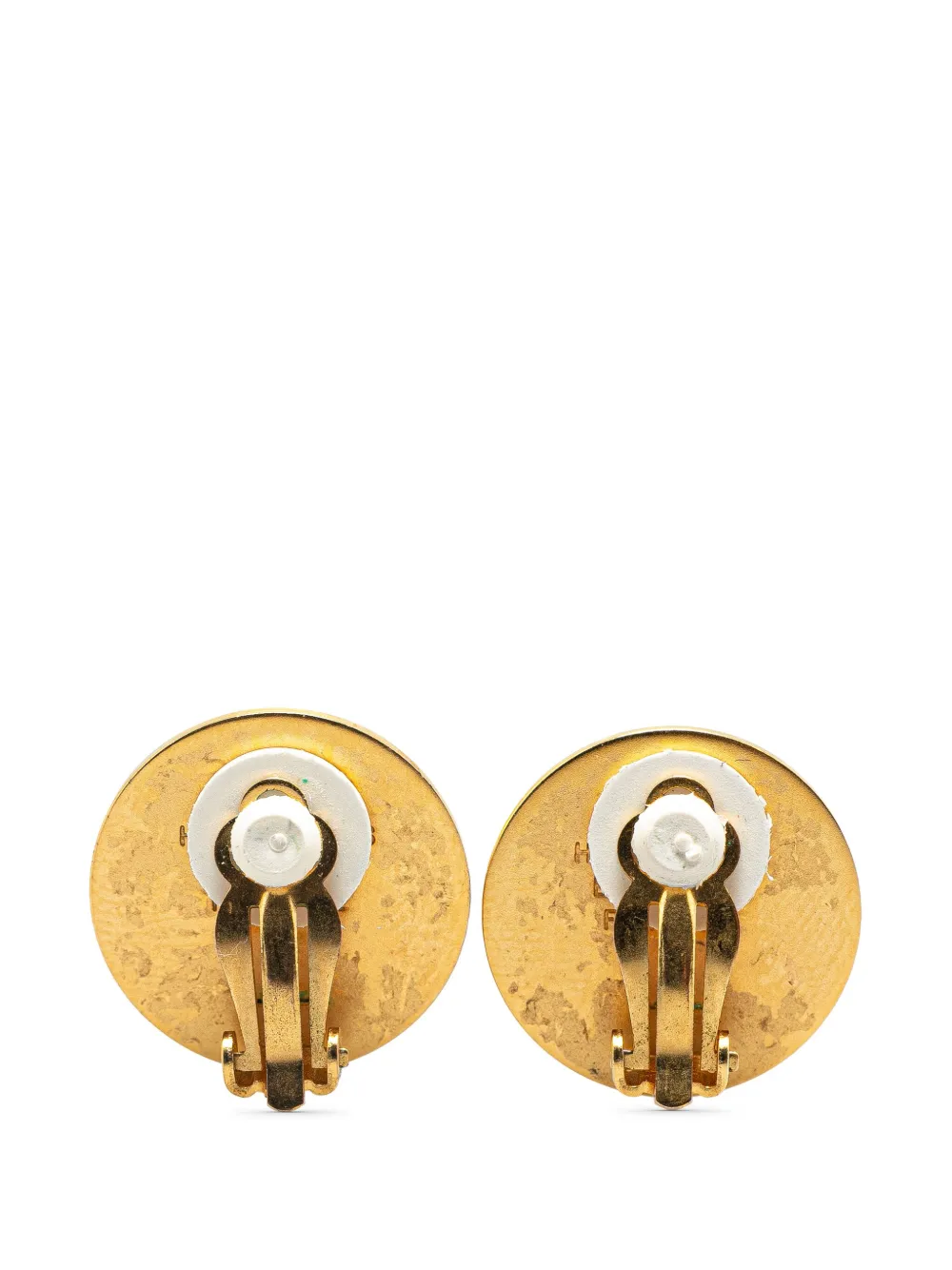 Hermès Pre-Owned aretes de clip bañados en oro Bijouterie Fantaisie Clou De Selle 2000-2024 | Image 2
