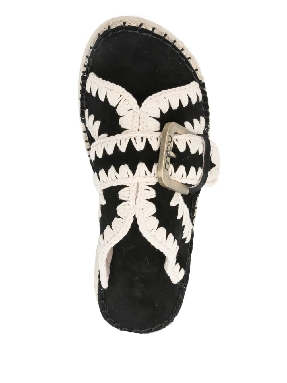 Mou 40mm Jute mules Black