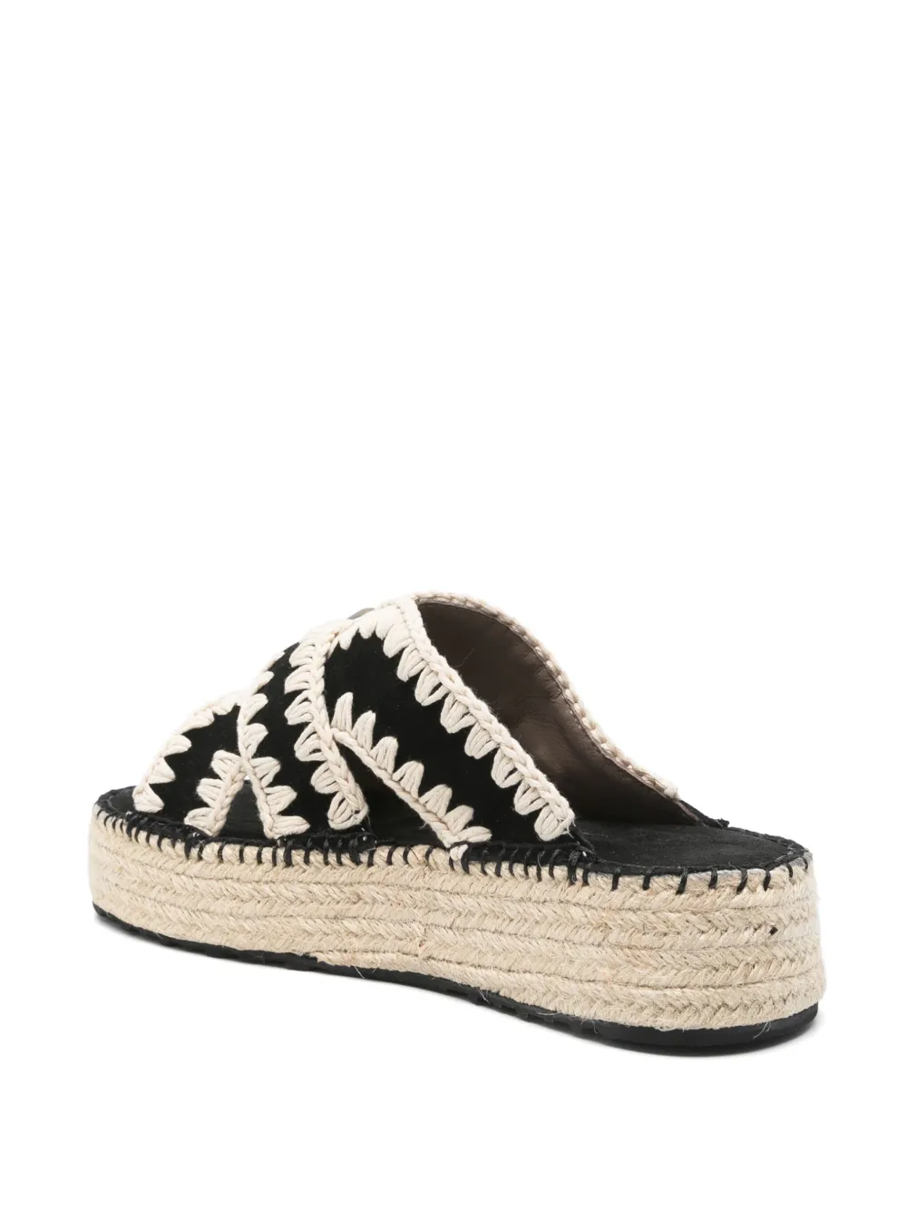 Mou 40mm Jute mules Black