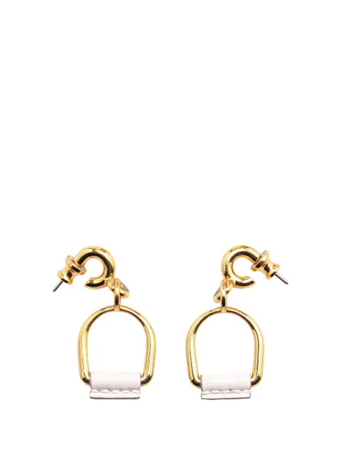 Hermès Pre-Owned aretes bañados en oro Heritage Equestre Etrier con cierre en la parte posterior 2010-2024