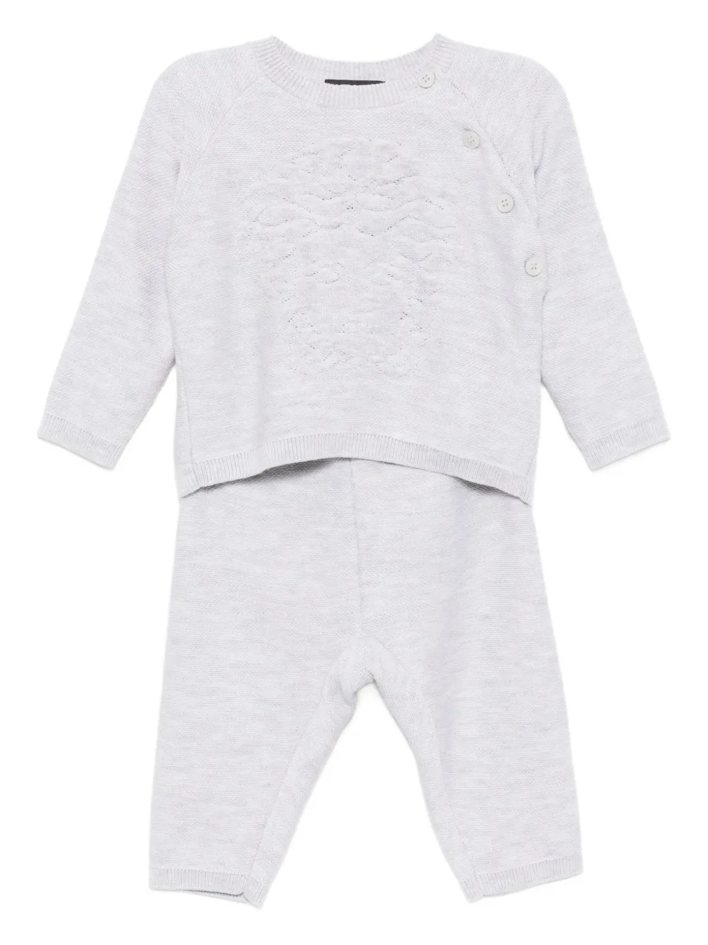 Versace Kids embroidered-logo trousers set Grijs