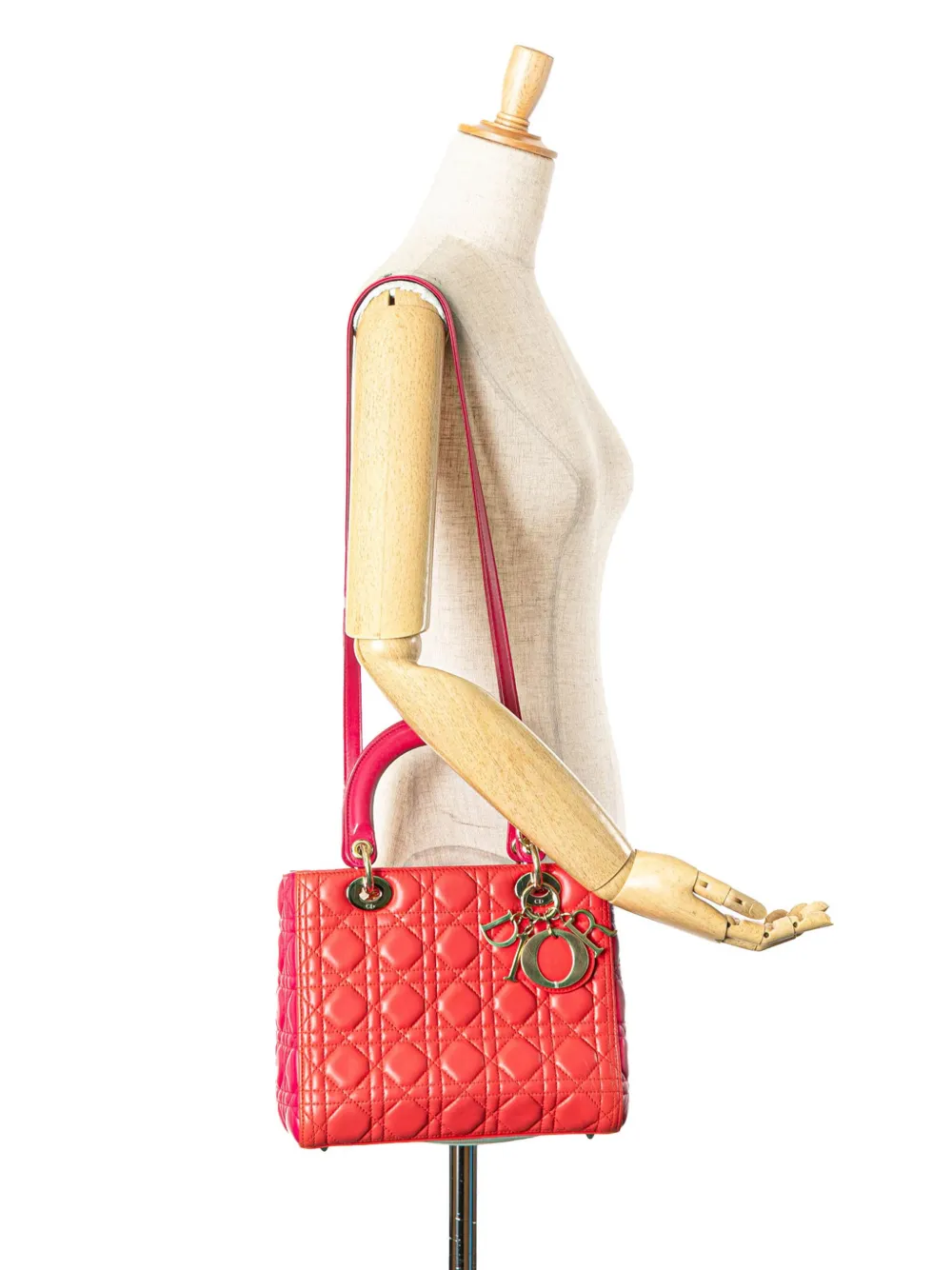 Christian Dior Pre-Owned 2014 Medium Bicolor Lambskin Cannage Lady Dior satchel | Pre-Owned | Image 2