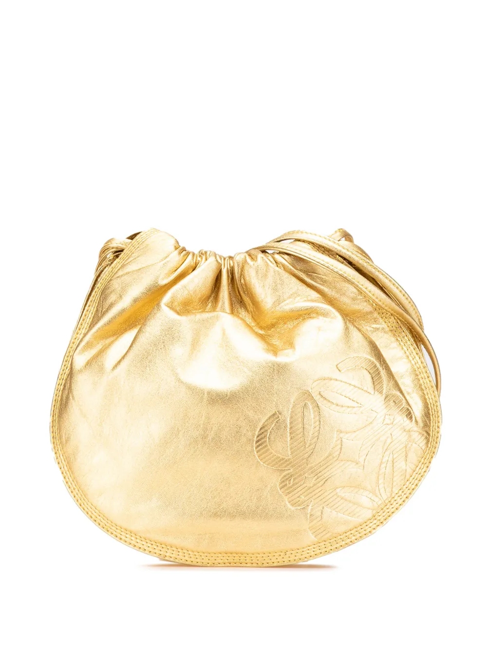 Pre-owned Loewe 2010-2024 Anagram Metallic Calfskin Drawstring Crossbody Bag