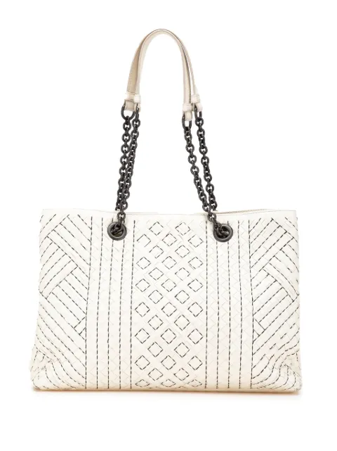Bottega Veneta Pre-Owned 2012-2024 Medium Intrecciato Stitched Double Chain tote bag