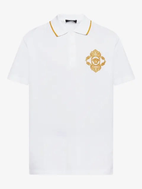 Versace playera tipo polo con bordado Medusa