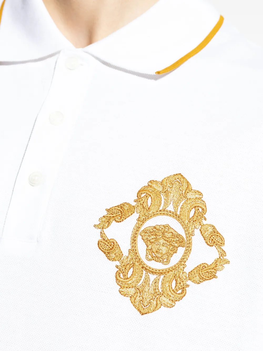 Versace Poloshirt met borduurwerk Wit