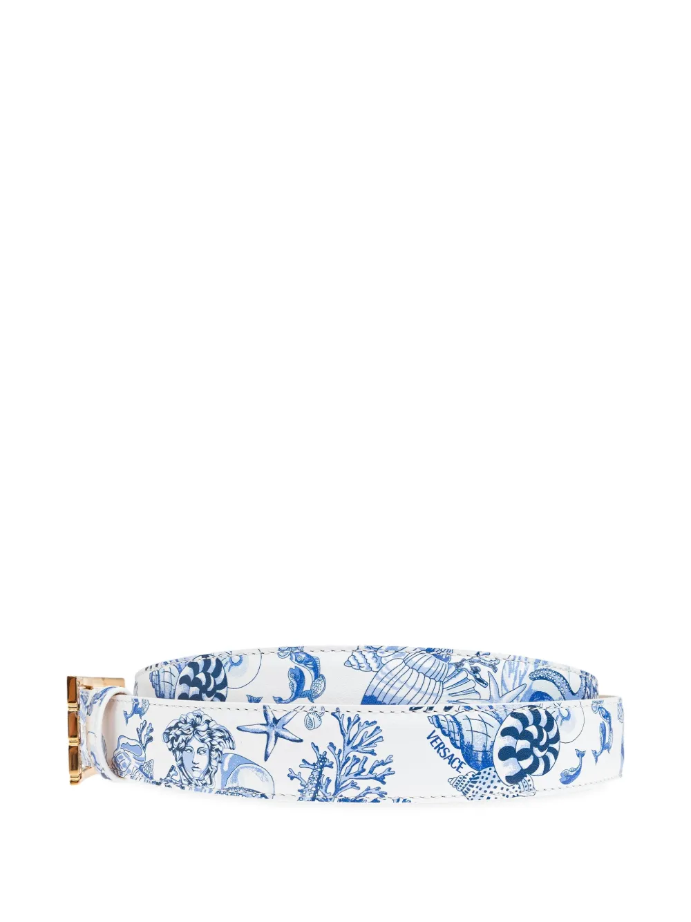 Versace Riem met Coral Theatre-print Blauw