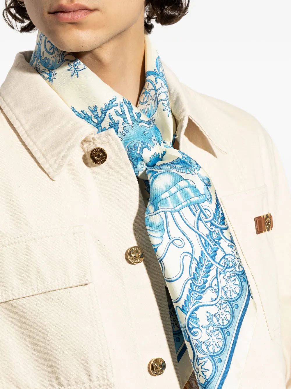 Versace Zijden sjaal Blauw