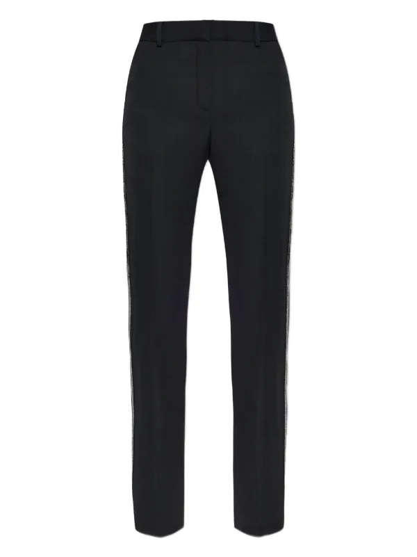 Versace Embellished-trim Tailored Trousers in Black