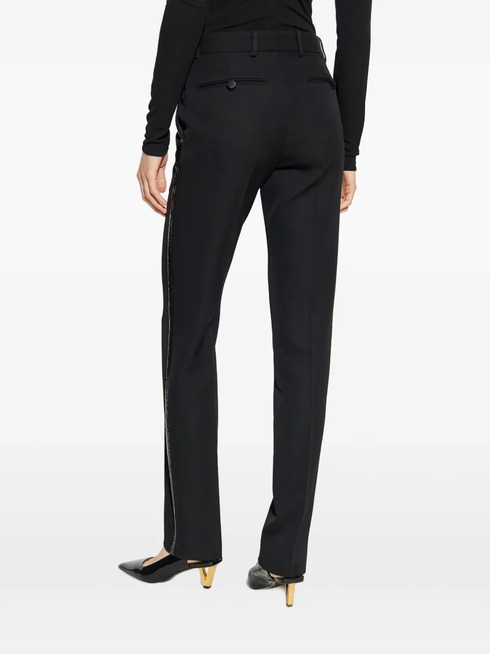 Versace Pantalon met verfraaide afwerking Zwart