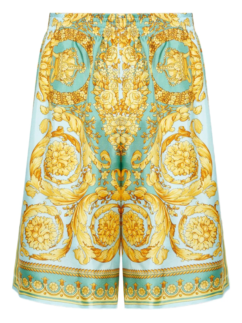 Versace Shorts met barokprint Groen