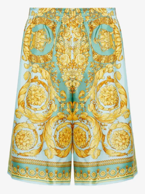 Versace Barocco-print silk shorts