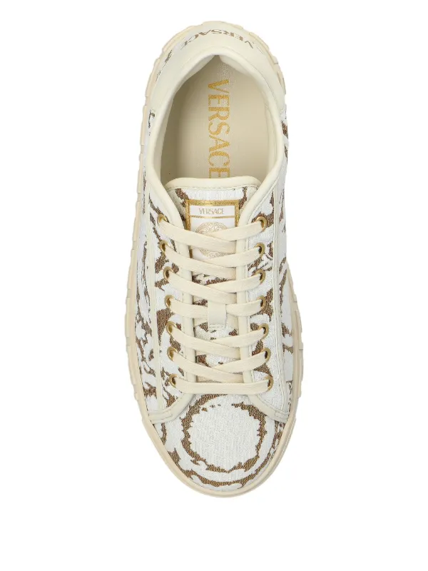Versace Barocco-jacquard Sneakers | White | FARFETCH PL