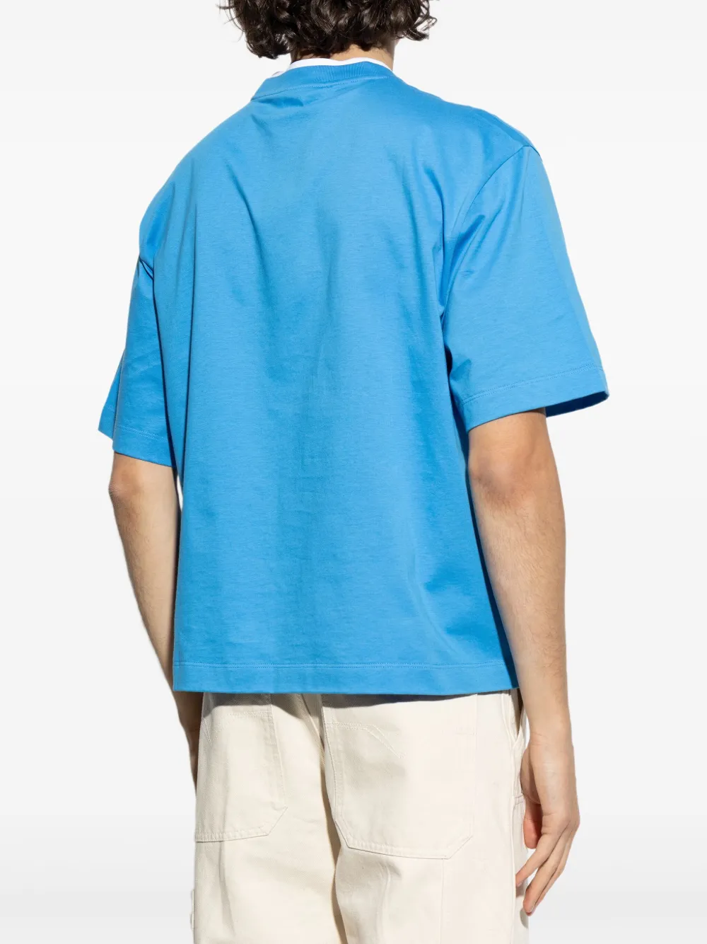 Versace T-shirt met geborduurd Medusa logo Blauw