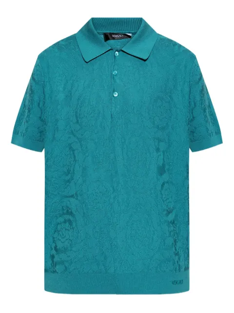 Versace Barocco-jacquard polo shirt
