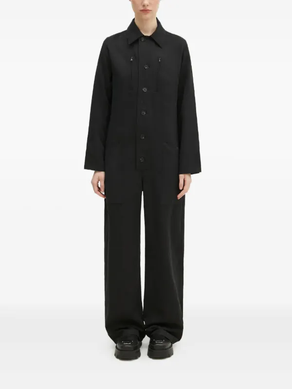 Y-3 Long Sleeve Jumpsuit Black FARFETCH PH