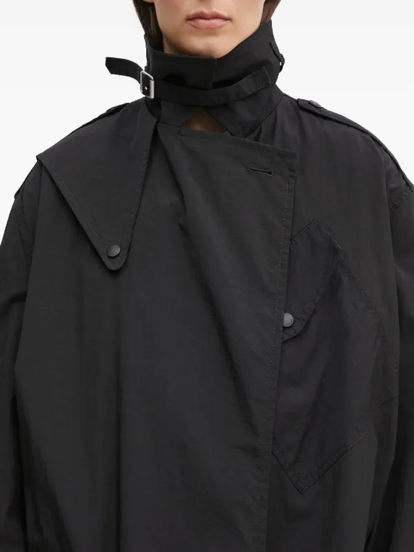 Kenzo balloon-sleeve Trench Coat | Black | FARFETCH