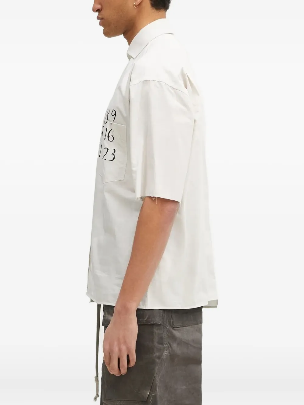 MM6 Maison Margiela number-print short-sleeve shirt Wit