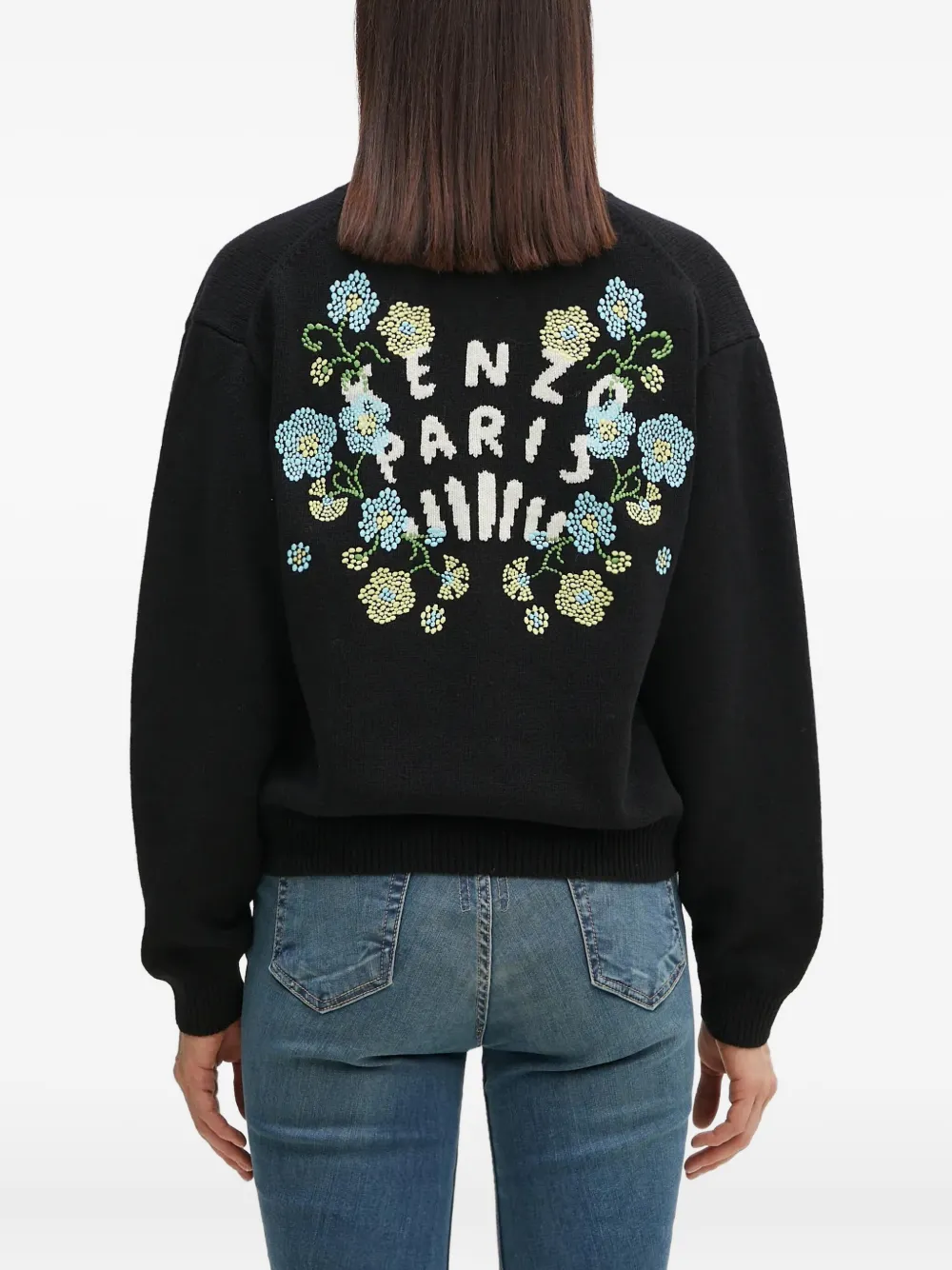 Kenzo Vest met geborduurde bloemen Zwart