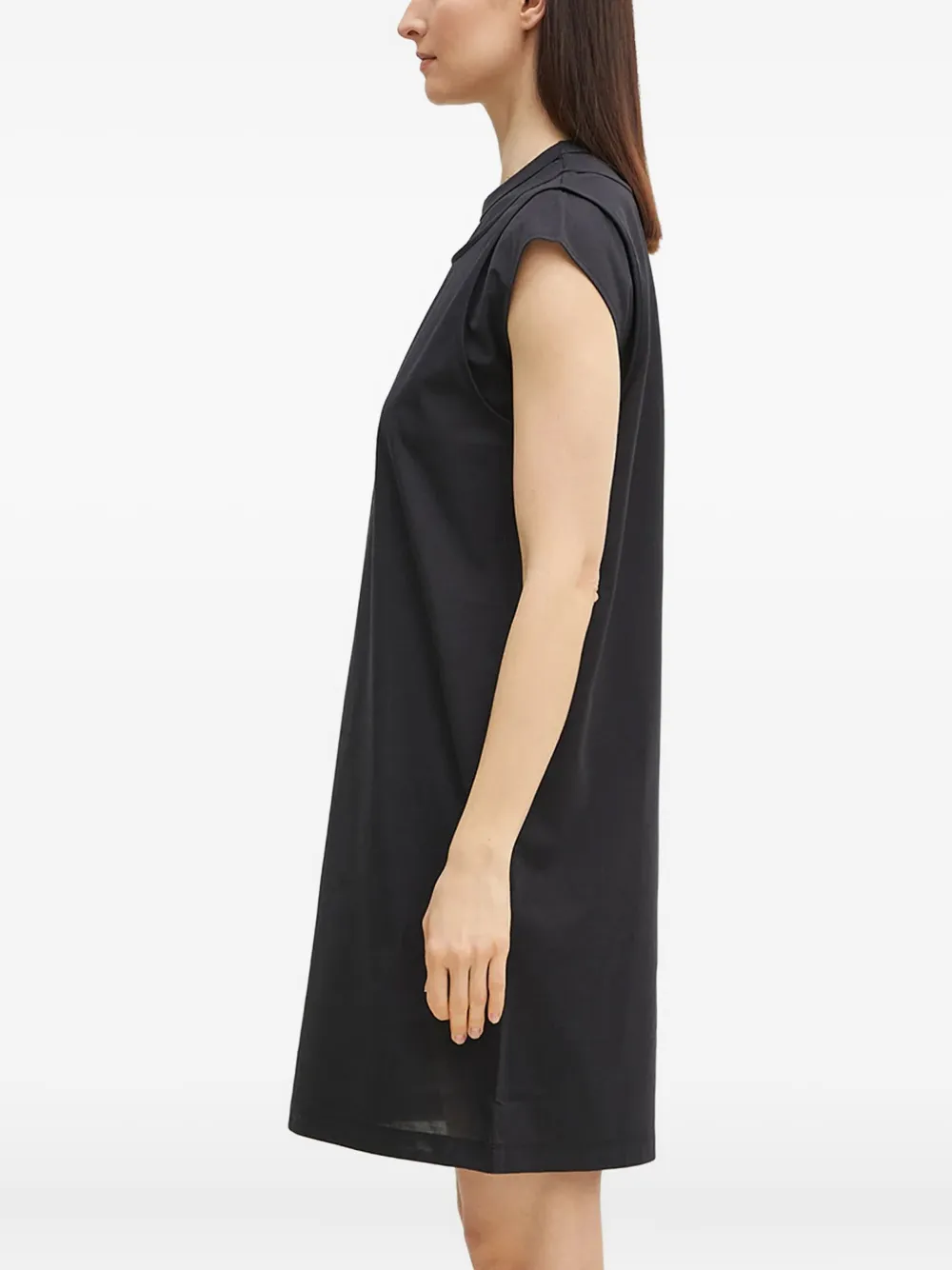 Y-3 Jurk met kapmouwen en ronde hals Zwart