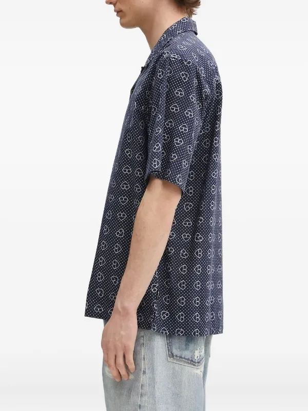 Carhartt ハートロゴ ハート柄ストライプシャツ M ネイビー Carhartt WIP ハートモチーフ シャツ | ブルー | FARFETCH JP