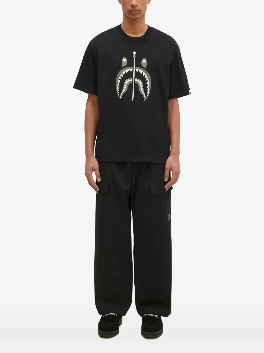 A BATHING APE T-shirt met rits Zwart